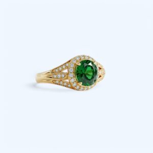 Ring with emerald and yellow gold